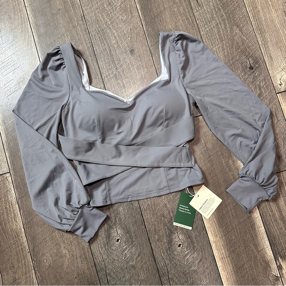 Halara Sweetheart Neck Push-Up Puff Long Sleeve Top